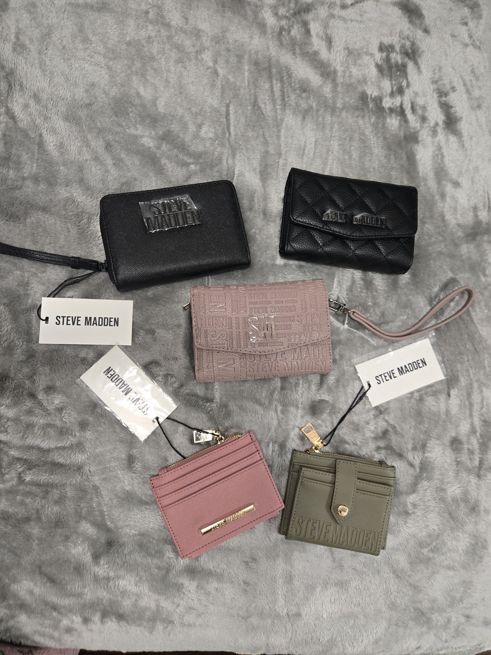 Steve Madden Women's Wallet Set - Black, Pink, Mauve, Olive